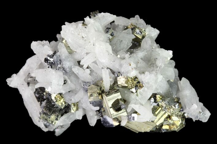 Quartz, Galena and Pyrite Crystal Cluster - Peru #149571